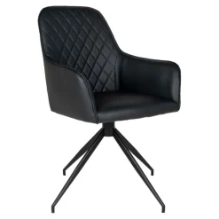 Milas Spisebordsstol m. Drejefod - Drejestol i sort PU