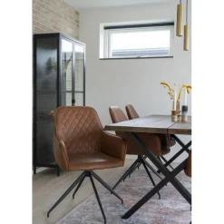 Milas Spisebordsstol m. Drejefod - i Cognac