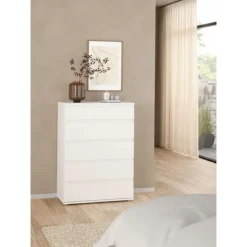 Millennium kommode 5 skuffer - Hvid