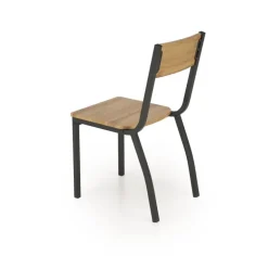 MILTON bord + 4 Spisebordsstole - Naturlig / Sort