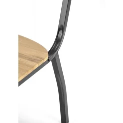 MILTON bord + 4 Spisebordsstole - Naturlig / Sort