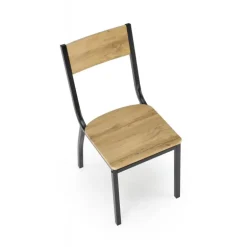 MILTON bord + 4 Spisebordsstole - Naturlig / Sort