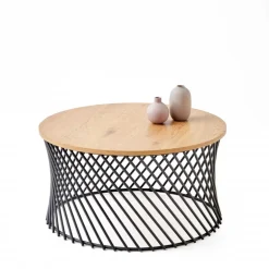 MINERWA 2, sofabord, gyldent egetræ / Sort