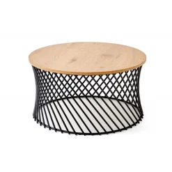 MINERWA 2, sofabord, gyldent egetræ / Sort