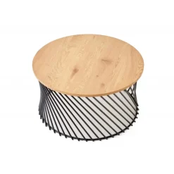 MINERWA 2, sofabord, gyldent egetræ / Sort