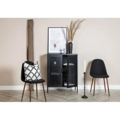 Misha - Opbevaringskab - Sort 100 x 80 x 40cm