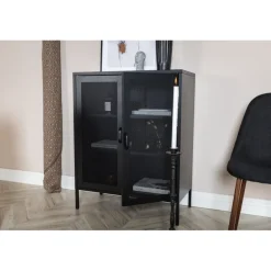 Misha - Opbevaringskab - Sort 100 x 80 x 40cm