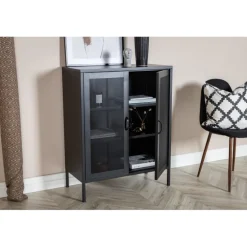 Misha - Opbevaringskab - Sort 100 x 80 x 40cm