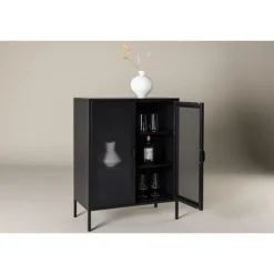 Misha - Opbevaringskab - Sort 100 x 80 x 40cm