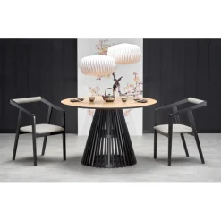 MIYAKI bord Naturlig eg, ben Sorte