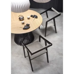 MIYAKI bord Naturlig eg, ben Sorte