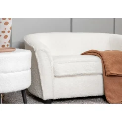 Måna Børnesofa - Hvid Teddystof