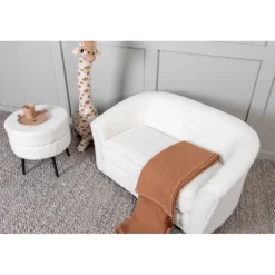 Måna Børnesofa - Hvid Teddystof