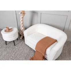 Måna Børnesofa - Hvid Teddystof