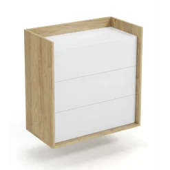MOBIUS Kommode 3S - Hikora Eg/Hvid