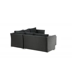 Moderne Haiti Have Hjørnesofa - Sort Rattan