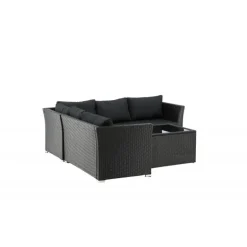 Moderne Haiti Have Hjørnesofa - Sort Rattan