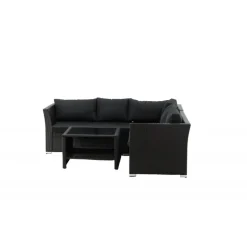 Moderne Haiti Have Hjørnesofa - Sort Rattan