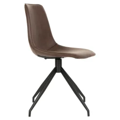 Monaco Dining Chair w. Swivel - Drejestol i mørkebrun PU