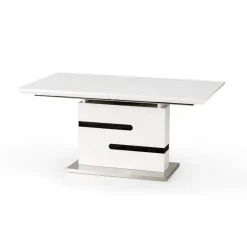 MONACO spisebord hvid 160-220cm med 4 spisestole