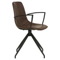 Monaco spisebordsstol m. drejefunktion og armlæn - mørkebrun