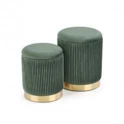 MONTY sæt af to taburetter: - Mørkegrøn