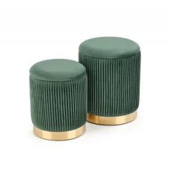 MONTY sæt af to taburetter: - Mørkegrøn