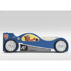 Monza Racer Blå børneseng med Madras - 90 x 190 cm