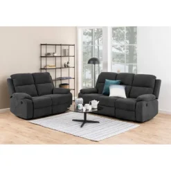 Mora 3 personers Elektrisk recliner Mørkegrå stof