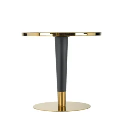 MORATA Rundt spisebord, Hvid marmor / Sort / guld