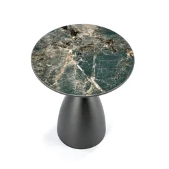MORENA sofabord, grøn marmor / Sort / guld