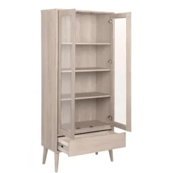 Nagano vitrineskab - Hvidpigmenteret eg