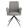 Naya spisebordsstol med armlæn og drejefunktion - Grå stof