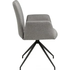 Naya spisebordsstol med armlæn og drejefunktion - Grå stof