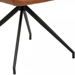 Naya spisebordsstol med armlæn og drejefunktion - Retro cognac