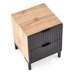 NELA sengebord, håndværk eg - Sort