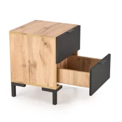 NELA sengebord, håndværk eg - Sort