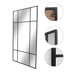 New Yorker Spejl med Antiksort ramme i jern str 200x100cm OUTLET