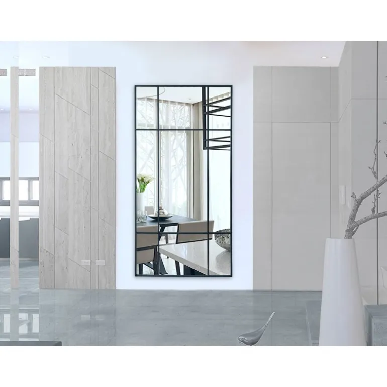 New Yorker Spejl med sort ramme i jern str 180x90cm