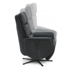 Nicolai Læder lænestol m. indbygget skammel og løftefunktion indbygget skammel og løftefunktion