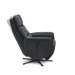 Nicolai Læder lænestol m. indbygget skammel og løftefunktion indbygget skammel og løftefunktion
