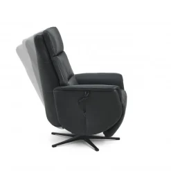 Nicolai Læder lænestol m. indbygget skammel og løftefunktion indbygget skammel og løftefunktion