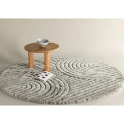 Niklas Tæppe Rundt Ø200 - Gråbeige