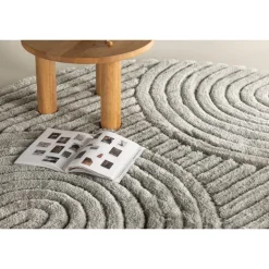 Niklas Tæppe Rundt Ø200 - Gråbeige