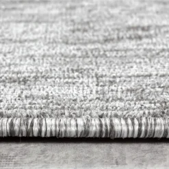 Nizza Kortluvet tæppe Ensfarvet - Lysegrå