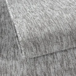 Nizza Kortluvet tæppe Ensfarvet - Lysegrå