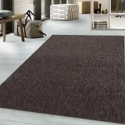 Nizza Kortluvet tæppe Ensfarvet - Brun