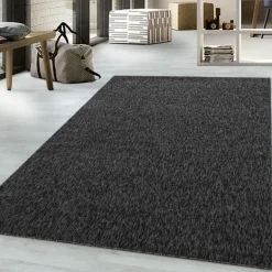 Nizza Kortluvet Tæppeløber Ensfarvet - Antracit
