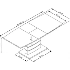 NORD spisebord hvid 140-180cm med 4 spisestole