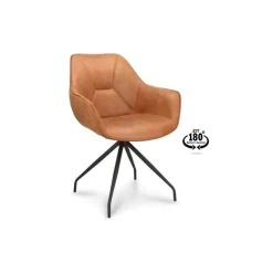 Nour - Spisebordsstol - Camel Micro læder